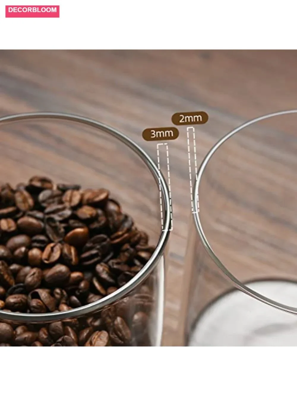 Large Glass Food Storage Jars with Bamboo Lids - Airtight Canisters for Coffee,